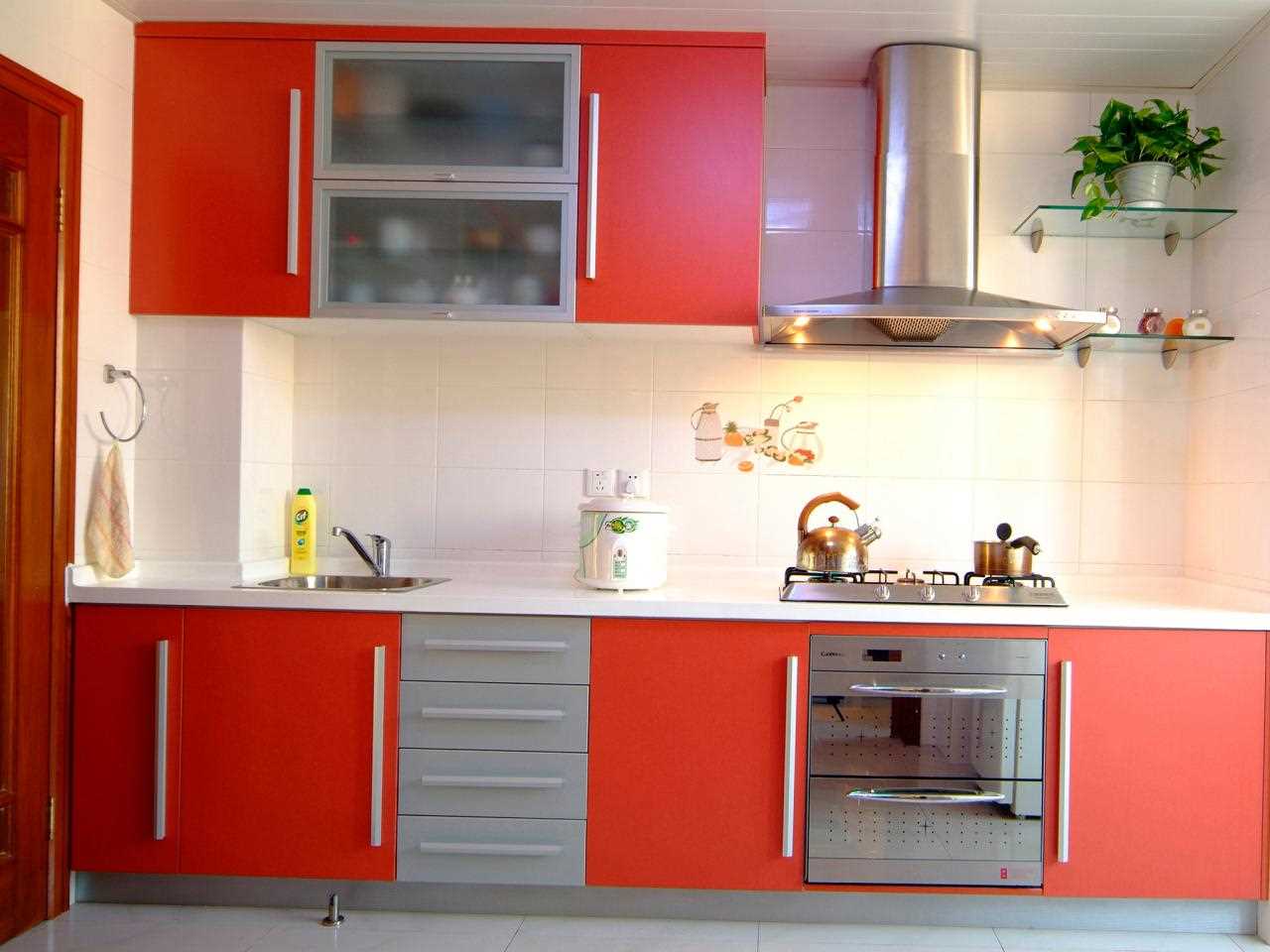 Contemporary Red Cabinets