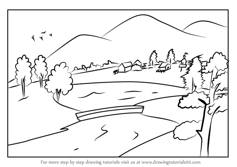 Learn how to draw easy landscapes step by step