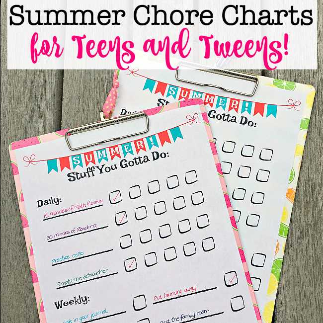 Creating a Chore Chart